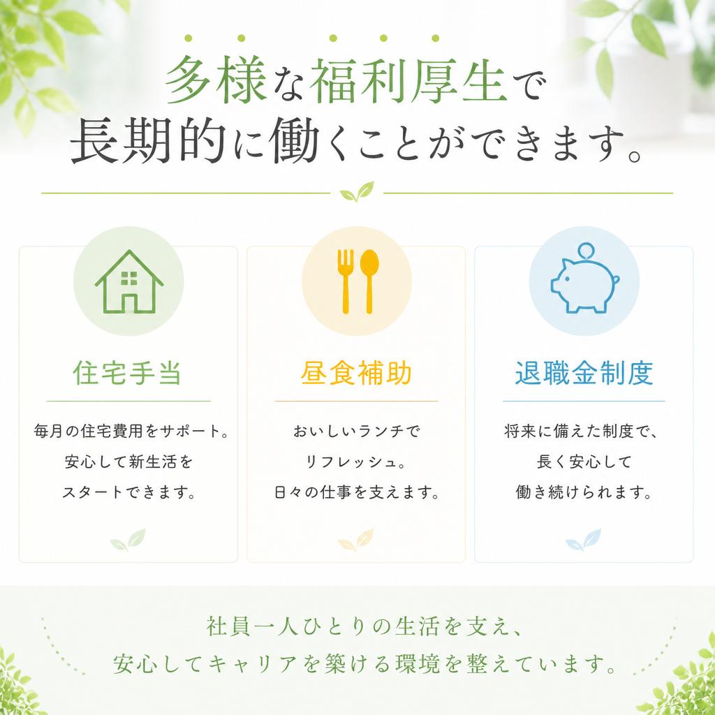 多様な福利厚生でロングステイ可能