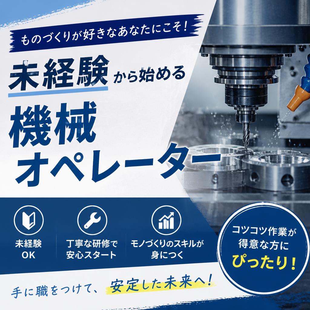 ものづくりが好きなあなたにこそ！未経験から始める機械オペレーター
