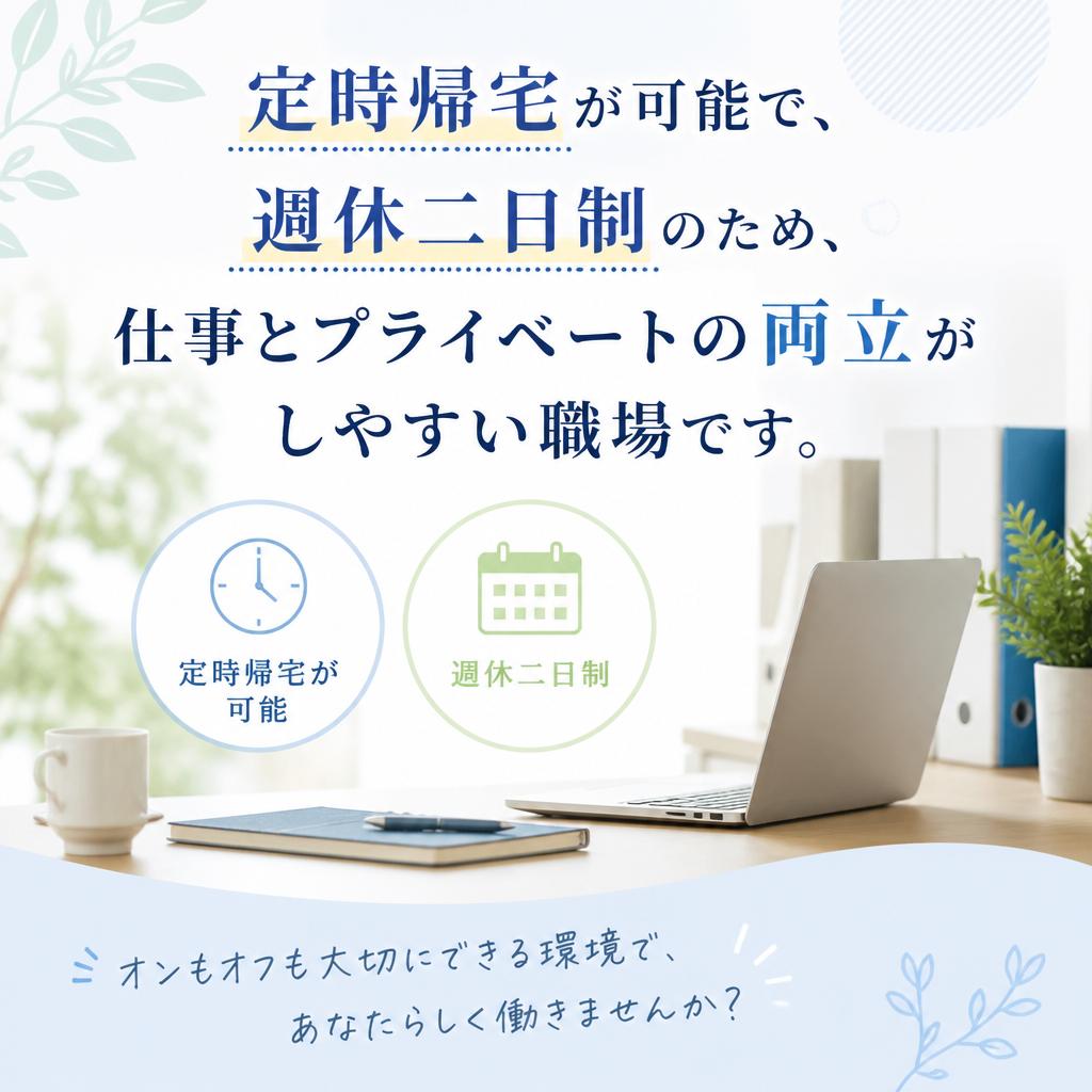 定時帰宅でプライベートも充実