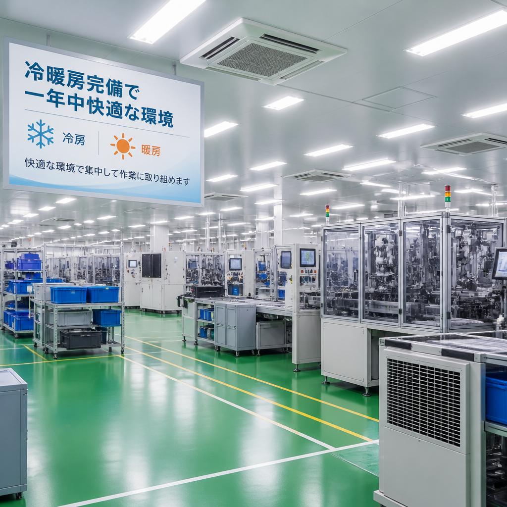 冷暖房完備！快適な作業環境