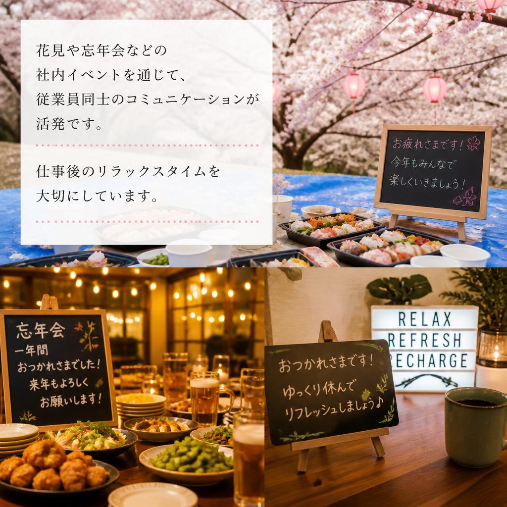 明るい職場環境とイベント