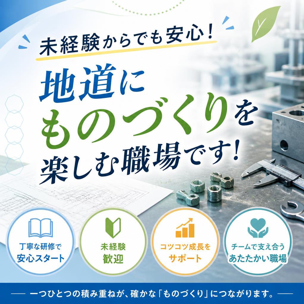 未経験からでも安心！地道にものづくりを楽しむ職場です！