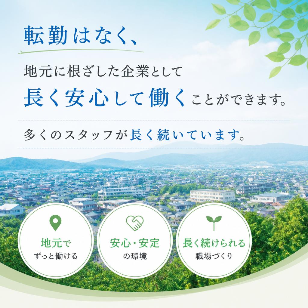 地元密着で安心の長期勤務