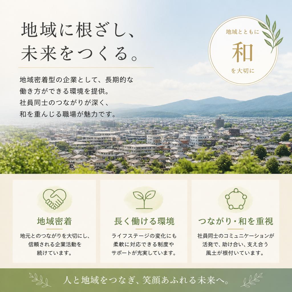 地元密着型企業での安心感