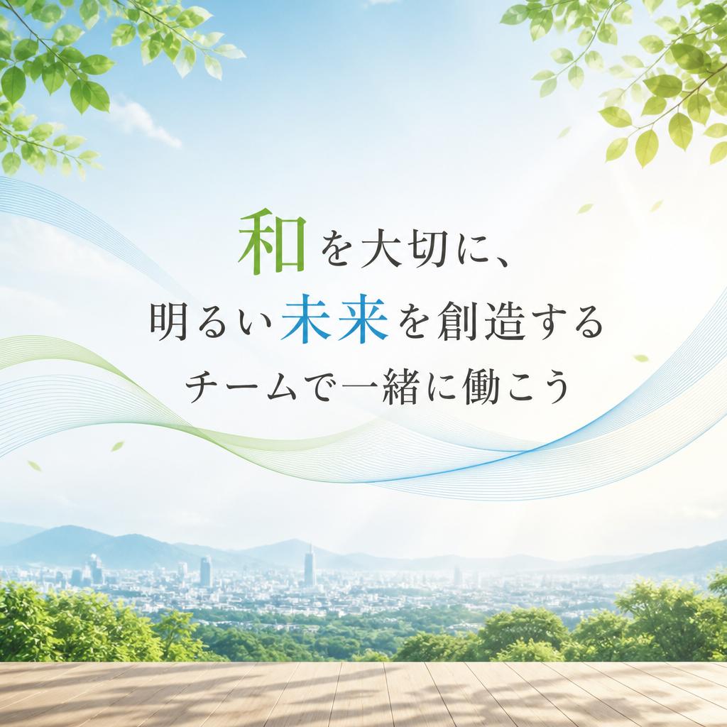 和を大切に、明るい未来を創造するチームで一緒に働こう