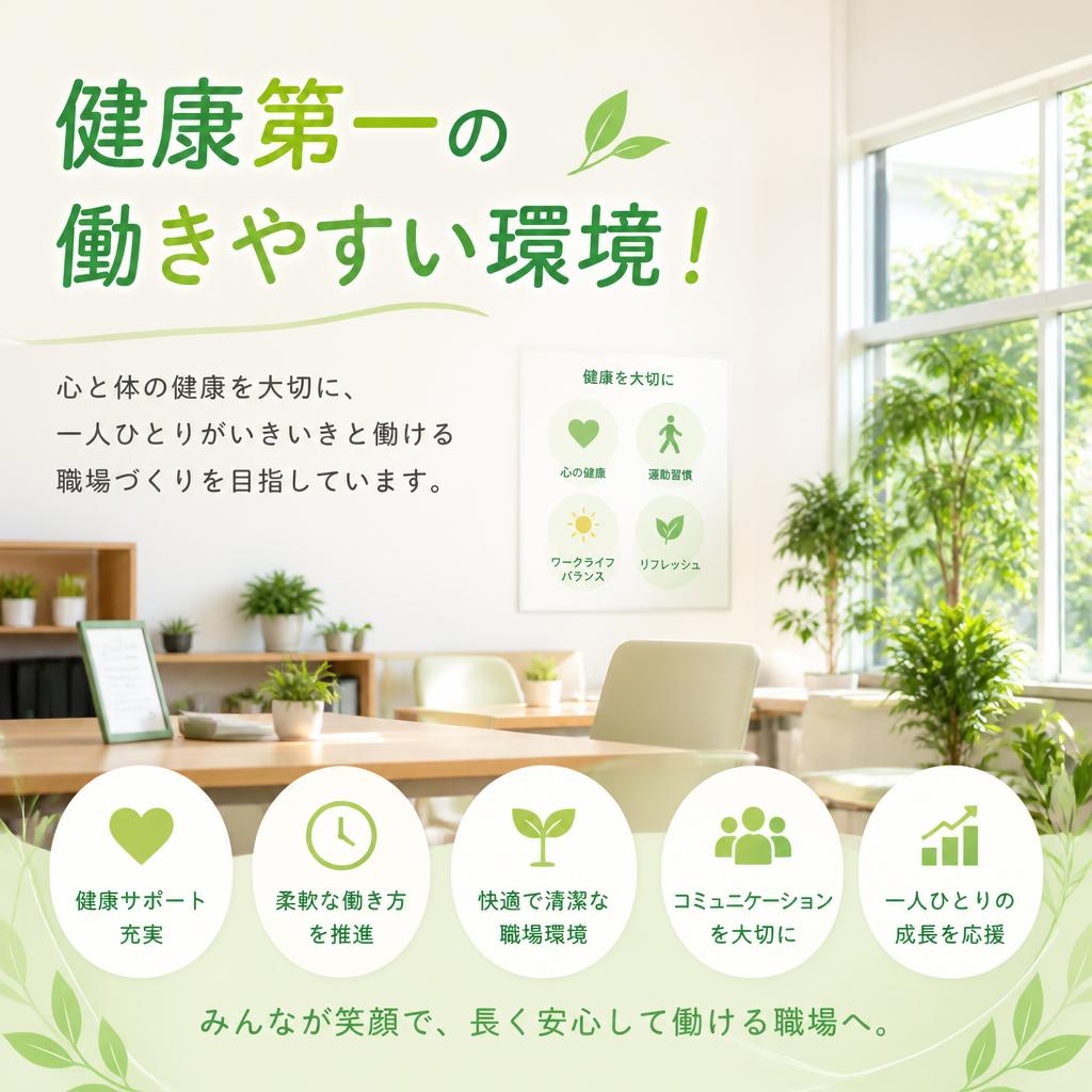 健康第一の働きやすい環境！