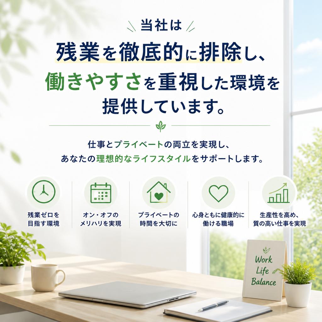 残業なしでプライベートも充実