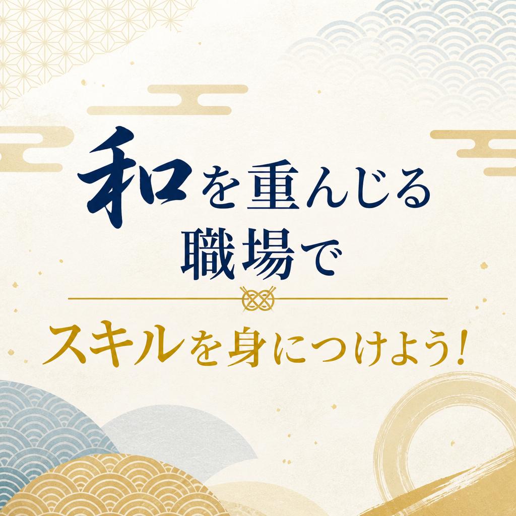 和を重んじる職場でスキルを身につけよう！