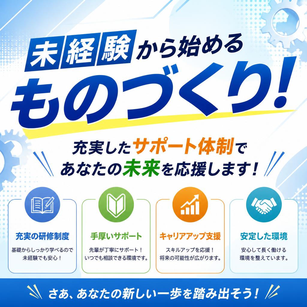 未経験から始めるものづくり！充実したサポート体制であなたの未来を応援します！